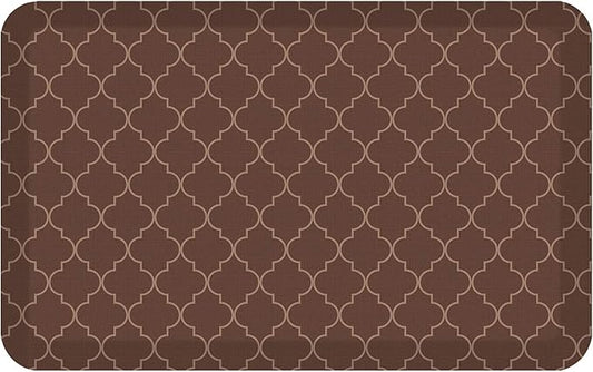 NewLife by GelPro Anti-Fatigue Designer Comfort Kitchen Floor Mat, 20x32”, Trellis Walnut Stain Resistant Surface with 3/4” Thick Ergo-foam Core for Health and Wellness