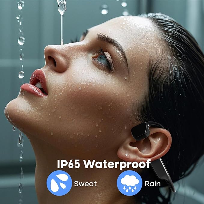 Bone Conduction Headphones, Wireless Bluetooth 5.3 Open-Ear Headphones with Mic, 10H Playtime Long Battery Life, Waterproof IPX6 Sport Headphones for Running, Cycling, Workout, Gift