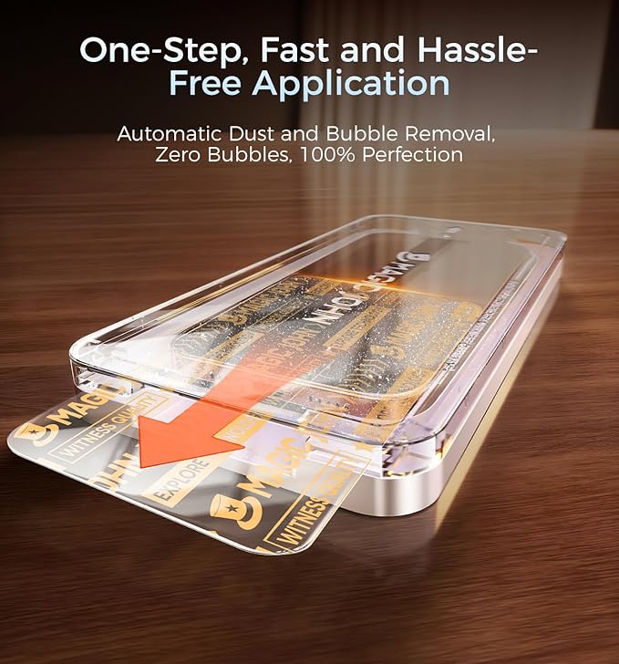 MAGIC JOHN 2 Pack for iPhone 14 Pro Max Screen Protector, with Shatterproof Tempered Film, Auto Dust-Elimination, Bubble Free & HD Clear, Easy Installation for iPhone 14 Pro Max/6.7 Inch