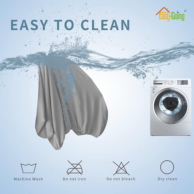 Easy-Going Stretch 4 Pieces Couch Cushion Covers for Sectional Sofa Left/Right L Shape Chaise Lounge Sofa Seat slipcover Anti-Slip Sofa Cover Soft (3 Seater + 1 Chaise, Light Gray)