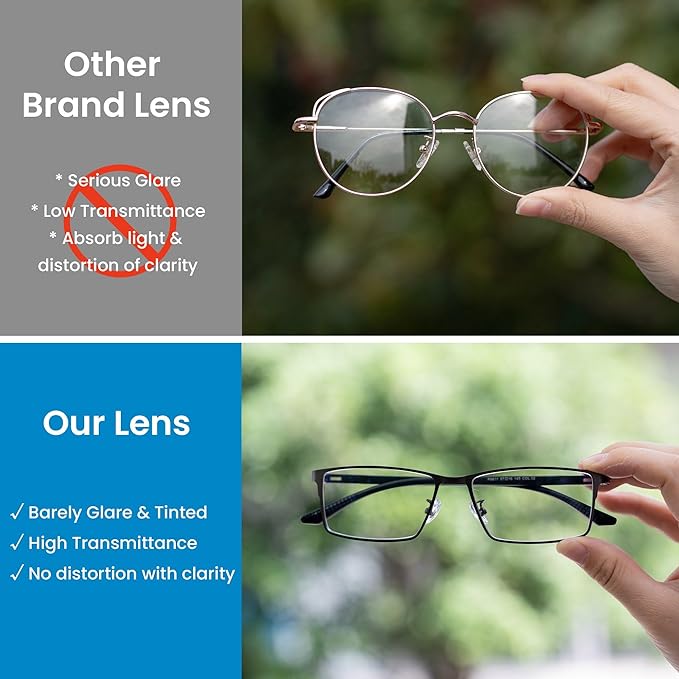 GUDVUE Mens Blue Light Glasses Rectangle Computer Glasses Gaming Glasses, Rectangle Gunmetal