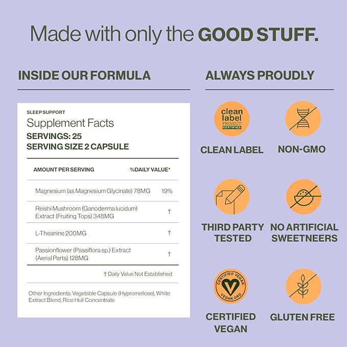 Hilma Sleep Aid Formulated with Magnesium & L-Theanine, Natural Sleep Aids for Adults to Help You Fall Asleep and Stay Asleep Melatonin-Free, Non-Drowsy Next Day Formula, 2 Pack w/ 100 Vegan Capsules