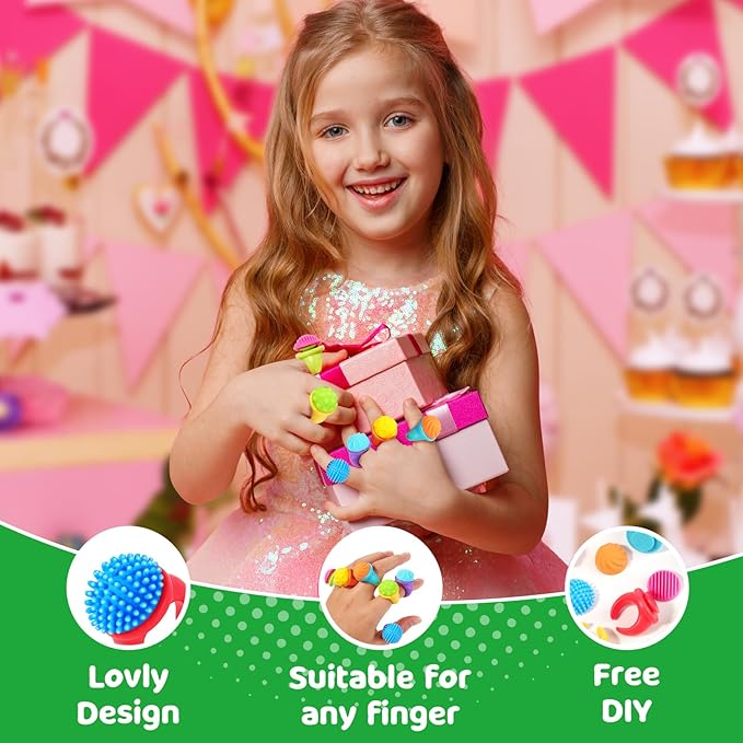 Fidget Toys Kids Sensory Rings: Textured Spinner Rings for Anxiety Relief - Sensory Toys for Autism ADHD Special Needs Classroom School - Prizes Bulk for Students Boys Girls