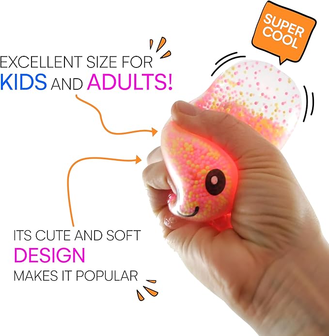 Neliblu Squishy Octopus Balls - Jumbo Mochi Squishy Toys - Easter Basket Stuffers for Teens - Glow-in-The-Dark - Stress Balls for Kids and Adults - 2.3x1.8x1.7 inches (Multicolor) Set of 10