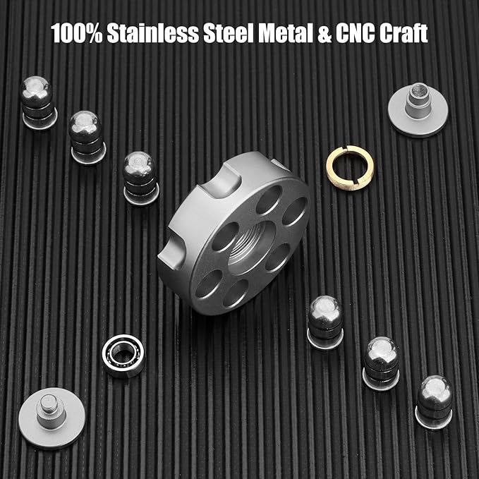 Fidget Spinner Toy for Adults Kids, Cool Sliver Alloy Hand Finger Cube Spinner, Stress Relief Anti Anxiety Fidget Block Fidget Toy for OCD, Sensory Spinning Desk Toys Gifts Party Favors