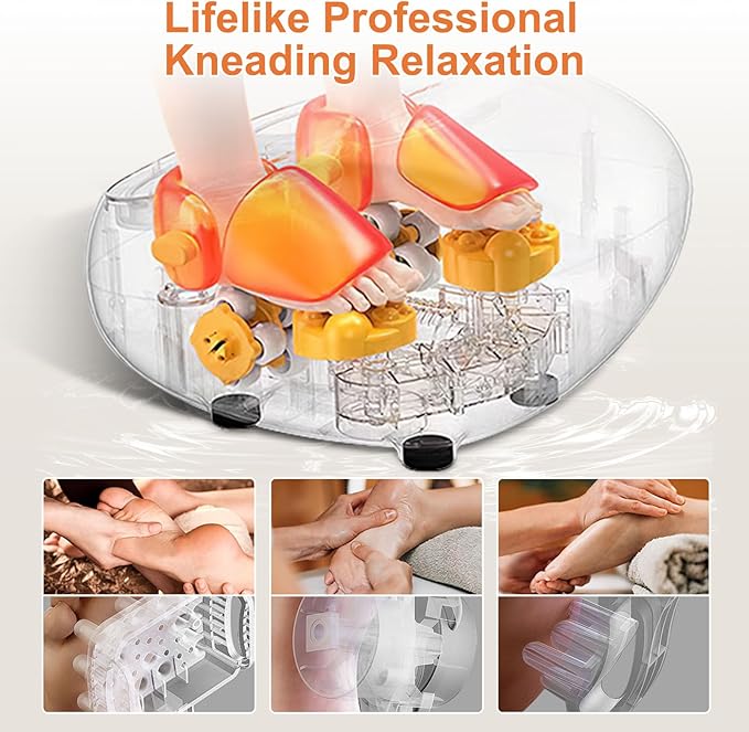 Shiatsu Foot Massager with Heat Feet Massager for Plantar Fasciitis, Neuropathy with Air Compression, Deep Kneading, Multiple Modes & Adiustable Intensity, Gifts for Women Men, Size 13