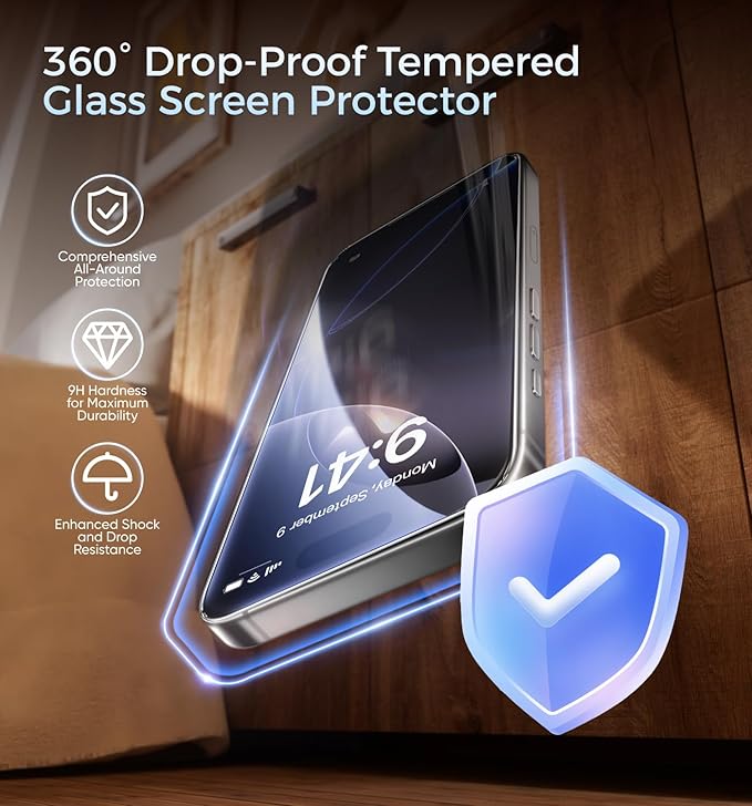 MAGIC JOHN 3rd Gen Upgraded for iPhone 16 Pro Screen Protector 6.3 Inch, HD Clear, Shatterproof Tempered Film, Auto Dust-Elimination, Bubble Free, Easy Installation, 2 Pack