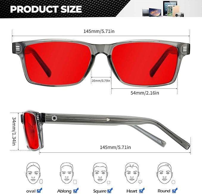ANYLUV Blue Light Glasses Men Woman, Blue Light Blocking Glasses for Computer Gaming, Eye Strain Relief Eye Protection
