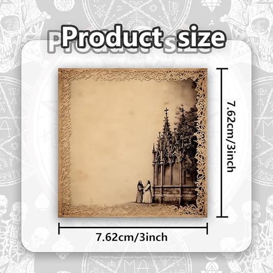 9 Pieces Gothic Style Sticky Notes Self-Adhesive Gothic Style Design Note Pads Gothic Style Sticky Memo Notes for School Office Home Supplies Students Teachers Gift