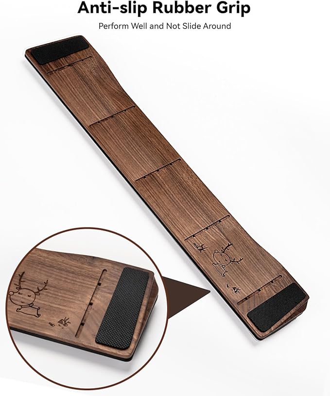 Keyboard Wrist Rest with Memory Foam Anti-Slip Rubber Base Ergonomic Wooden Wrist Rest for Mechanical Keyboard Durable and Easy to Clean for Gamer Staff (Dark Brown Wood)