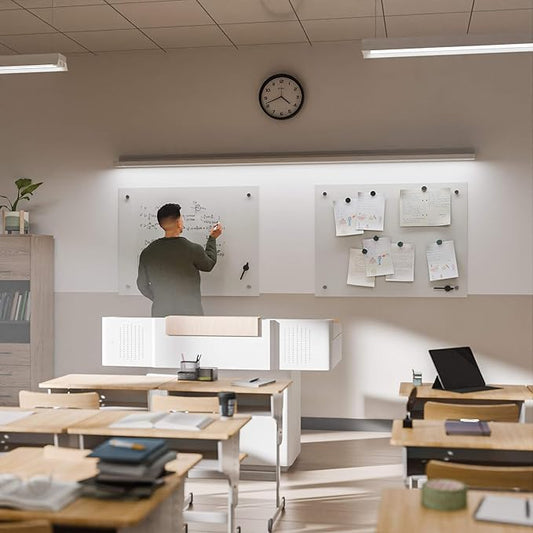 R&G Magnetic Glass Dry Erase Whiteboard,48" x36“ Frameless White Writing Board Set for Office,School and Home