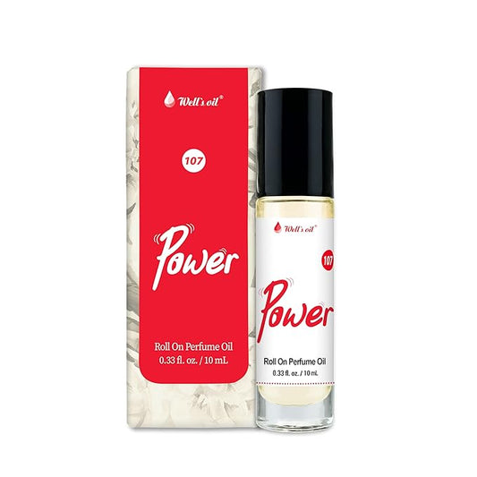 Well's Oil Roll-On Perfume Oil (Power) | Herbal Woody Notes | Long-Lasting | Paraben-Free | 0.33 Fl Oz / 10 ml
