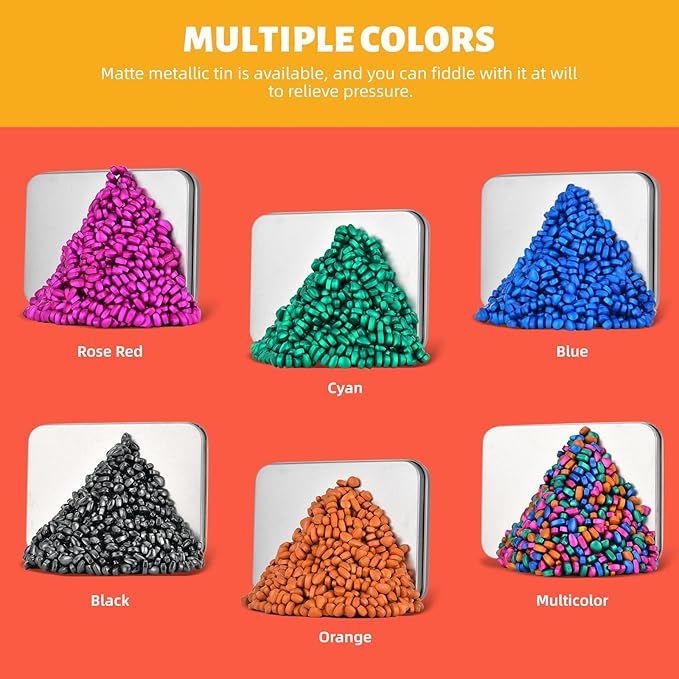 Magnetic Putty Rocks, Orange More Than 600 Weak Magnetic Smooth Ferrite Pebbles, Magnet Rock Desk Toys and Time-Killer for Adults