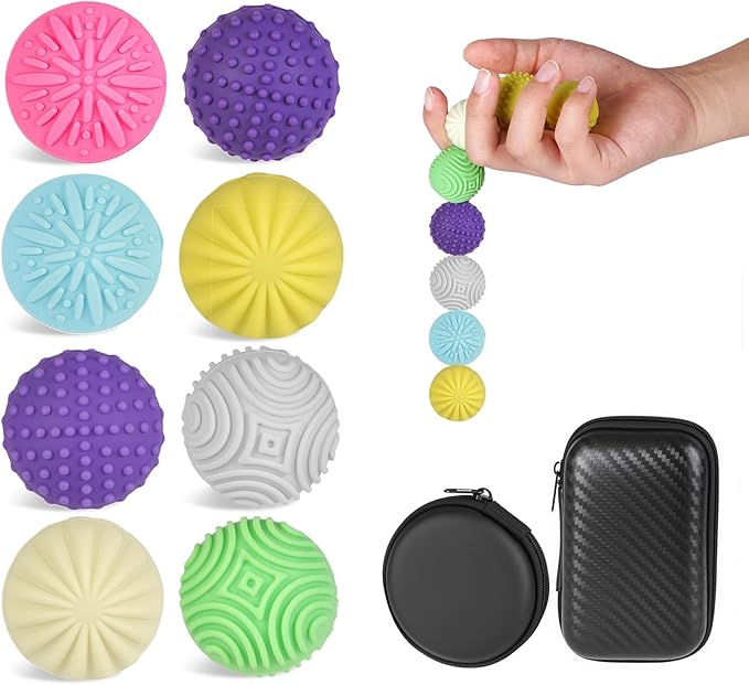 Magnetic Balls Fidget Toys,4Pcs Silicone Magnetic Balls,Magnet Stress Relief Toys,Silicone Desk Fidgets Toys for Office,Sensory Fidget Ball Toy for Adults, Teens with ADHD,Anxiety (Light-Color, 4)