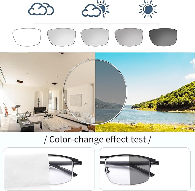 YIMI Photochromic Blue Light Blocking Glasses UV400 Anti Eyestrain Computer Gaming Blue Light Screen Blocker Glasses Clear Lens Anti Glare Eye Protection Eyewear for Men Women