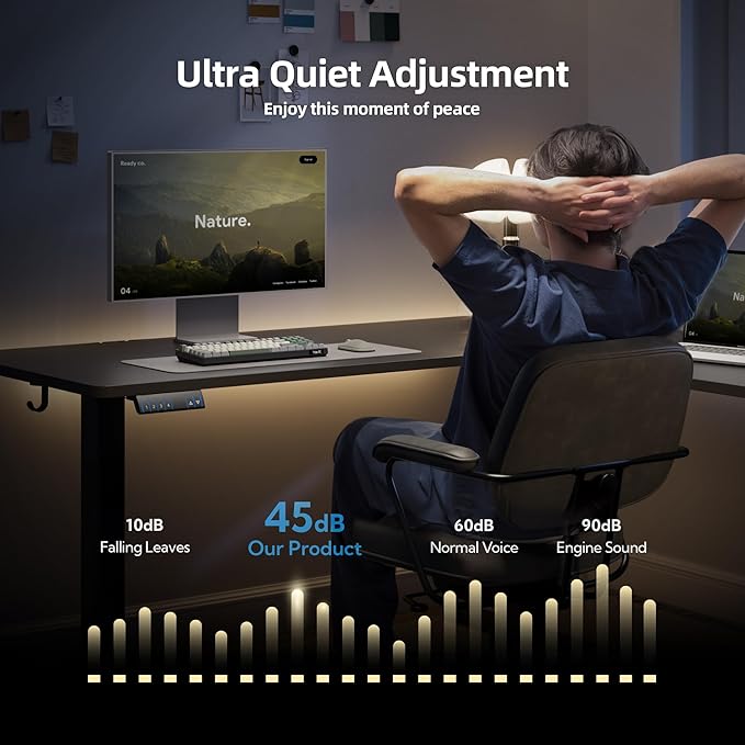 YDN L Shaped Standing Desk, Electric Standing Desks L Shape Adjustable Height Dual Motor, 63 x 55 Inch Corner Standing Desks with Splice Board for Home Office, Large Standing Desk, Black