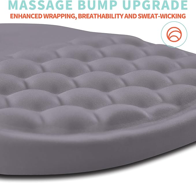 Ergonomic Mouse Pad Wrist Support with Memory Foam Massage Bulge, Carpal Tunnel Pain Relief Mousepad Wrist Rest for Mouse(12x8 inch, Silver Gray Light Purple)