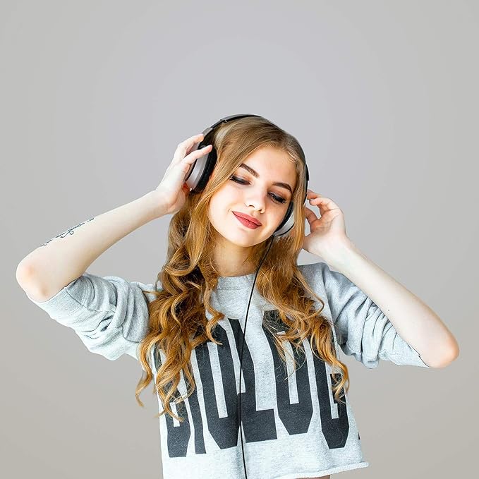 LORELEI X6 Over-Ear Headphones With Microphone, Lightweight Foldable & Portable Stereo Bass With 1.45M No-Tangle, Wired for Smartphone Tablet MP3/4