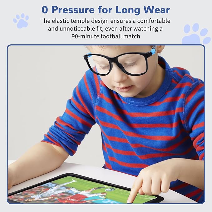 BiBiBear Toddler/Kids/Teens Glasses - Unbreakable TR90 Frame, 180° Flexible, Lightweight & Safe Glasses for Kids Age 2-15