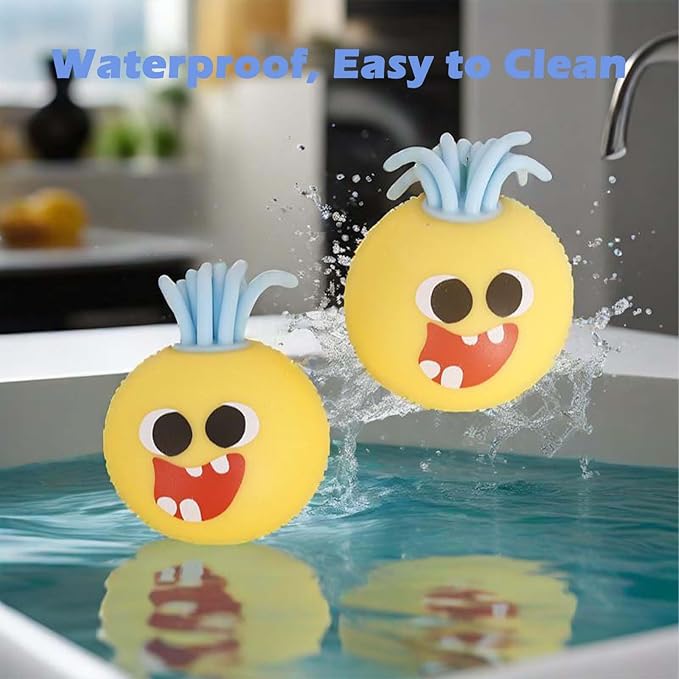 Squishy Fidget Toys Adults, Stress Relief Sensory Toy, Cute Squishies Anxiety Balls with Soft Squeeze Office & Home Use, Sensory Fidgets for Women Men (3 Pack) (Yellow+Pink+Blue)