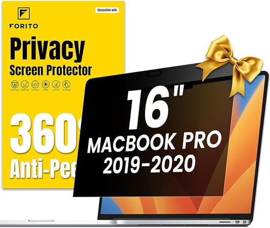 F FORITO 360° Privacy Screen Protector Compatible with MacBook Pro 16 inch (2019, 2020), Anti Peeping, Anti Glare and Scratch Resistant Laptop Privacy Screen Shield