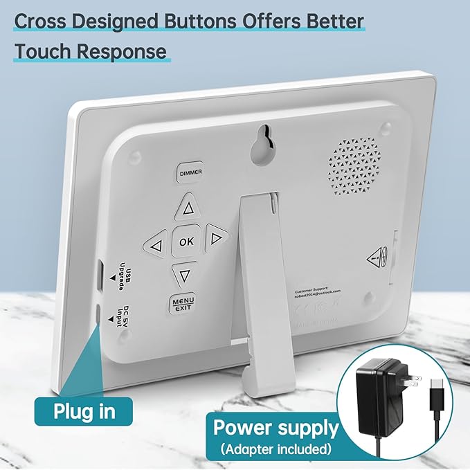 Soobest Digital Dementia Alarm Clock for Seniors Elderly, Electric Large Display Date Day of Week Time Calendar Clock 20 Reminders 3 Ringtones for Memory Loss Alzheimers, Auto DST/Dimmer, 1024*600P HD