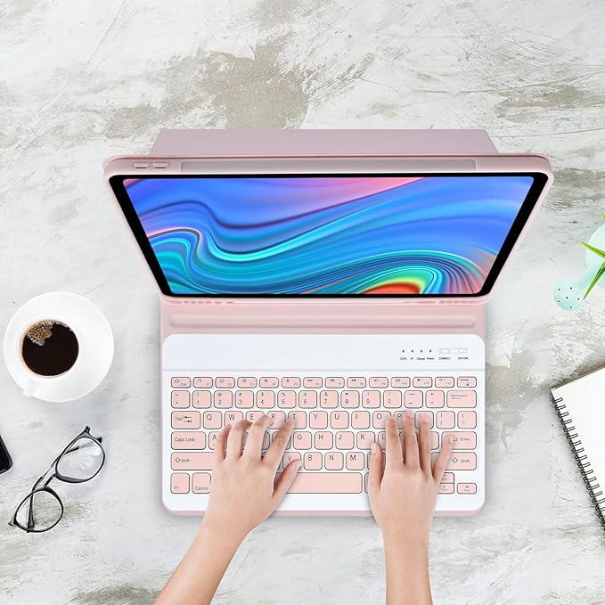 besky Keyboard Case for iPad Air 13 (M2) 2024 & iPad Pro 12.9 inch (5th, 6th Generation), (Compatible for 13 inch Air & 12.9 inch Model) - Wireless Detachable Keyboard with Auto Sleep/Wake Function