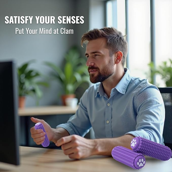 2PCS Little Ouchies Fidget with Cat Dog Paw Button, Sensory Pain Stim Fidget Toys for Adults & Teens, Anxiety and Stress Relief Items, Spiky Grippy Stim Tool, Portable ADHD Autism Fidget Clicker