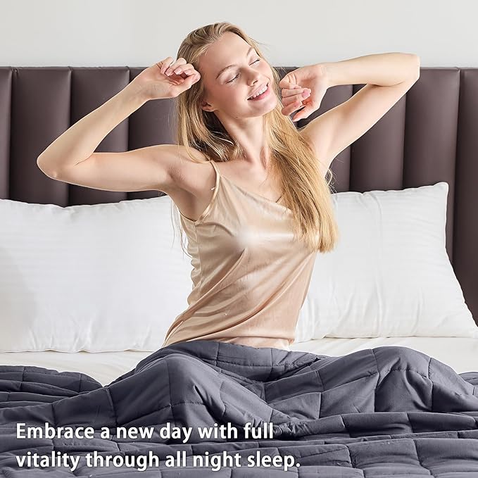 King Size Weighted Blanket for Adults (30 lbs, 80” x 87”, Grey& Black) Cooling Heavy Blanket for Sleeping Perfect for 290-310 lbs, Breathable Blanket for Adults & Couple All Season, Machine Washable