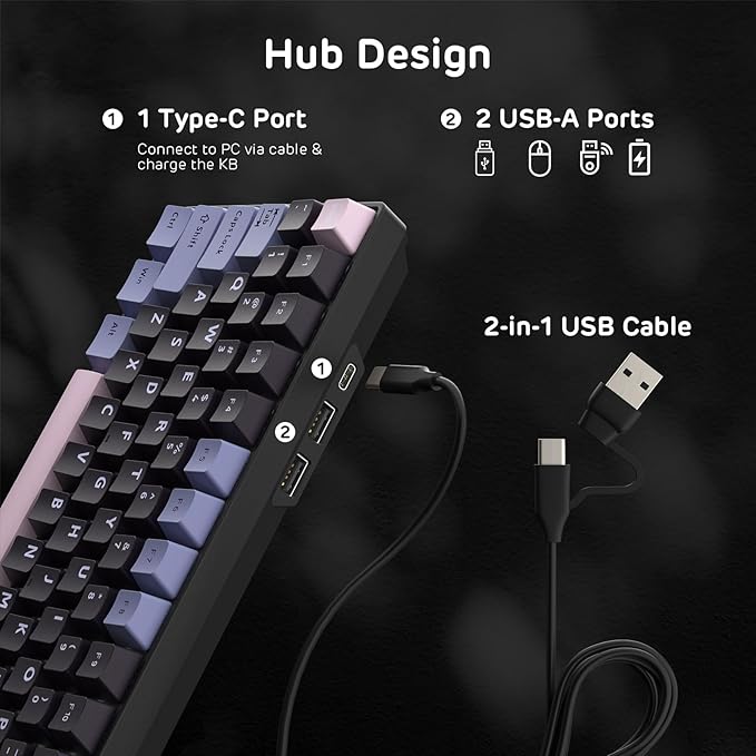 RK ROYAL KLUDGE RK96 RGB Limited Ed, 90% 96 Keys Wireless 3-Mode BT5.0/2.4G/USB-C Hot Swappable Mechanical Keyboard w/Wrist Rest, Volume Control, Software, Massive Battery, RK Pale Green Switch