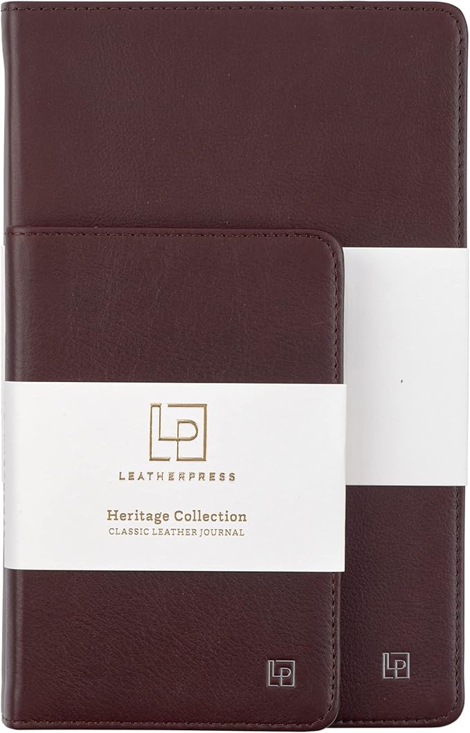 Classic Leather Notebook Writing Journal, Softcover, Narrow Ruled, Table of Contents and Numbered Pages