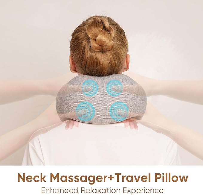 Howdy Shiatsu Neck Massager with Heat, 2-in-1 Portable Travel Cervical Support Pillow for Neck Relax, 2025 for Mom Dad Women Men