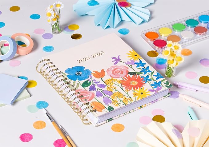2025-2026 Eccolo Spiral Agenda Planner, Live Garden, Weekly & Monthly Pages, 18 Months, Sticker Sheets, Inspirational Quotes (7.75 x 8.75, July 2025 - Dec 2026)