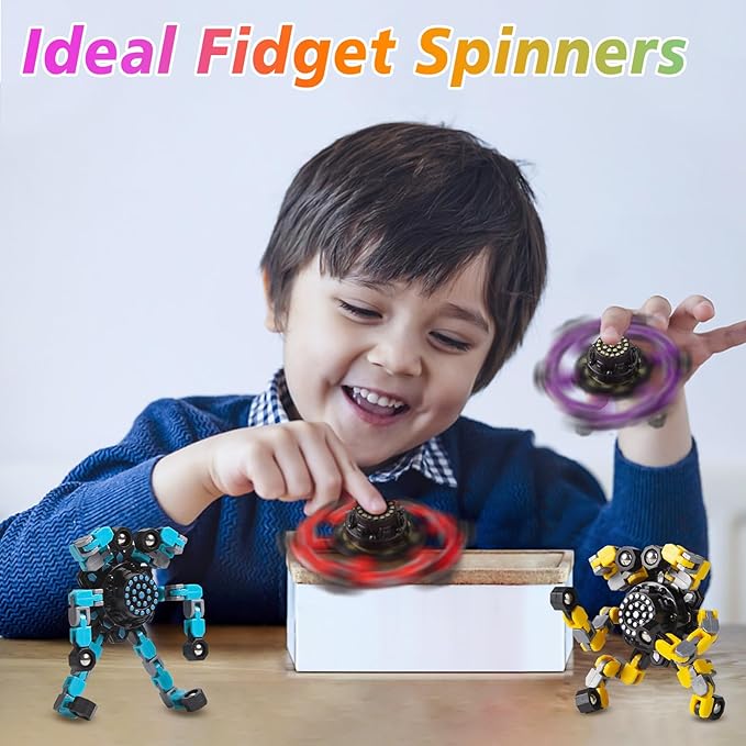 Fidget Spinners for Kids and Adults Stress Relief Sensory Fidget Toys for Boys and Girls Fingertip Gyros Toy Sensory Toy for Kids 2 Pcs Party Favors