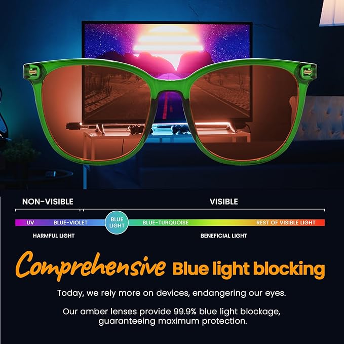 SODQW Gaming Blue Light Blocking Glasses for Men Women Reduce Eyestrain Orange Aviator Eyeglasses for Computer TV