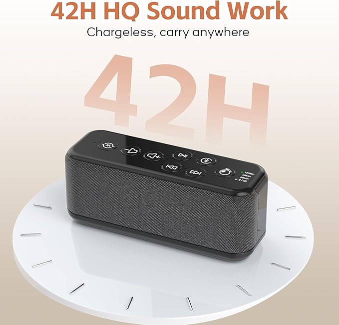 Rechargeable White Noise Machine with 3000mAh Battery - Bluetooth Sleep Sound Machines with Lullabies & Fan Sounds, Auto-Off Timer, Perfect for Office Privacy, Noise Canceling & Sleep Improvement