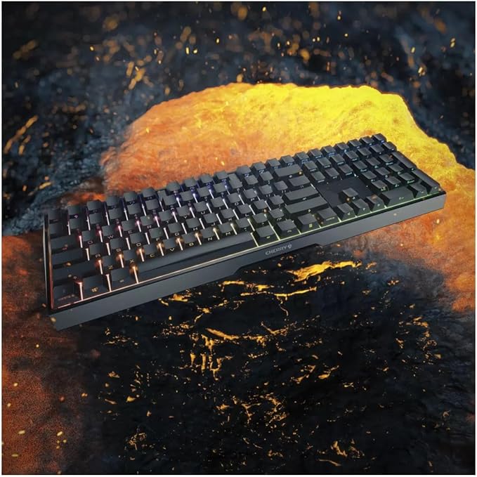 Cherry MX Board 3.0 S Wired Mechanical Keyboard | Front Face Lettering | RGB Lighting | Aluminum Housing MX Red Silent Switches for Gaming and Office
