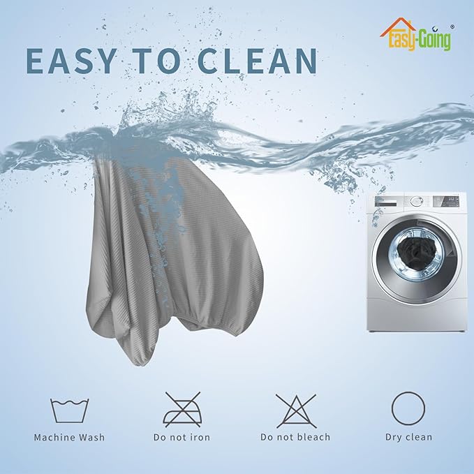 Easy-Going Stretch Sectional Couch Covers 1 Piece Chaise Lounge Slipcover L Shape Separate Cushion Couch Seat Chaise Cover for Both Left/Right Sectional Couch Light Gray