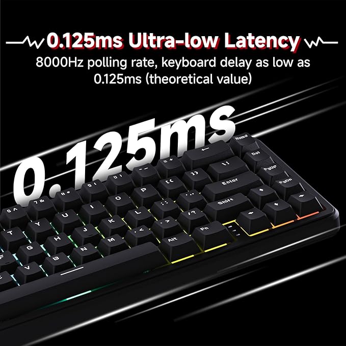 EWEADN Battle68 60% Gaming Keyboard Wired, Hall Effect Magnetic Switch Keyboard, Rapid Trigger Mode Adjustable Actuation, 8K Hz Polling Rate, PBT Keycaps, RGB Backlit, Arctic Magnetic Switch
