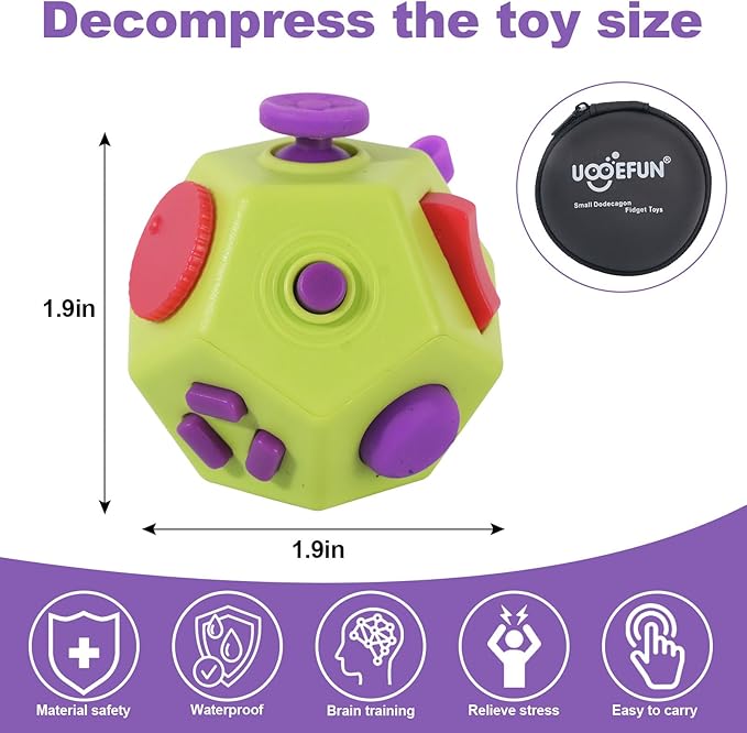 Mini Finger Cube Toys, Cool Fidget Toys for Kids Adults with Anxiety ADHD Autism and Relief Stress (Green)