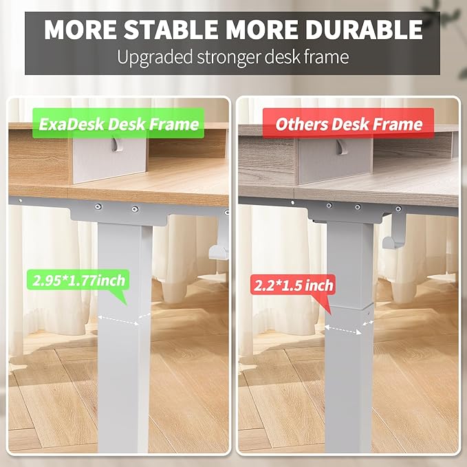 Electric Standing Desk, 63 * 30 Inches Adjustable Height with 4 Drawers, Double Storage Shelves, Home Office Workstation Sit Stand up Desk (Nature)