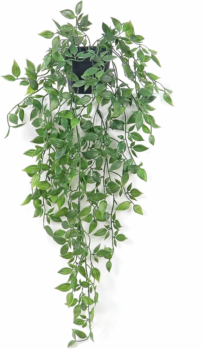 Fake Hanging Plants Artificial Small Potted Plants Mandala Leaves Faux Vines Indoor Greenery Plant for Living Room Shelf Decor (1 PCS)