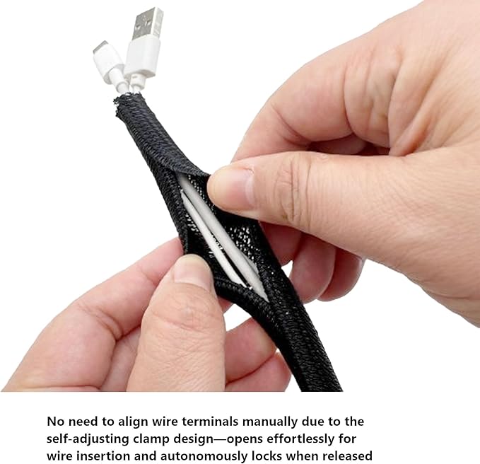 1/4 Inch-25ft Cable Management Sleeve - Flexible Wire Organizer System with Zipper for Home Office TV Computer, Durable Cord Cover Protector, Black