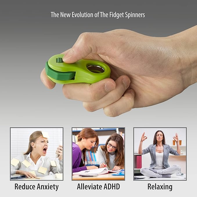 2 Pack Fidget Toy,Fidget Spinners Toy for Adults and Kids,Gifts Suitable for Children with Autism and ADHD,Quiet Office Desk Toy,Excellent for Relieving Stress and Anxiety Toys (Blue & Green)