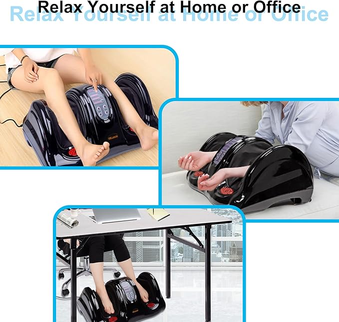 H&B Luxuries Shiatsu Foot Massager Machine with Remote Controller, Kneading and Rolling Home Massagers for Feet, Ankle, Calf, Leg, Gift for Men, Women, Father, Mom Parents and The Elderly, Black