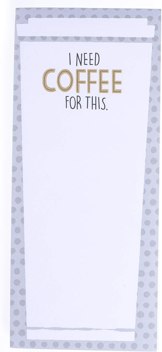 Graphique Magnetic Notepad - I Need Coffee For This Grocery and Shopping List - Fun Decorative To-Do List - Perfect House Warming Gifts - 100 Tear off Sheets (4" x 9.25" x .5")