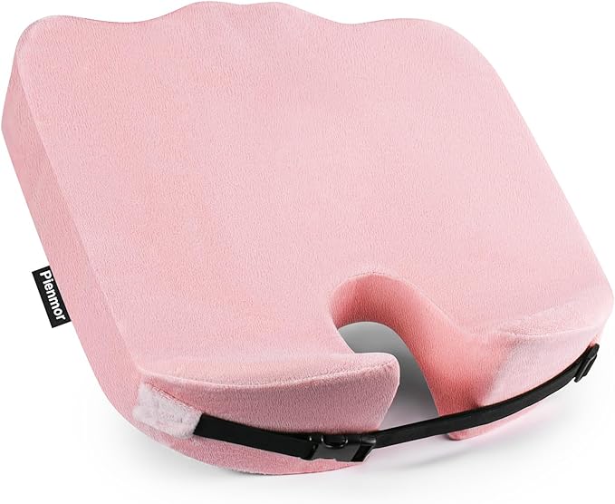 Large Memory Seat Cushion,Car Seat Cushion are Used to Relieve Sciatica, Suitable for Offices, Cars, Wheelchairs, Multi-Purpose (Pink)