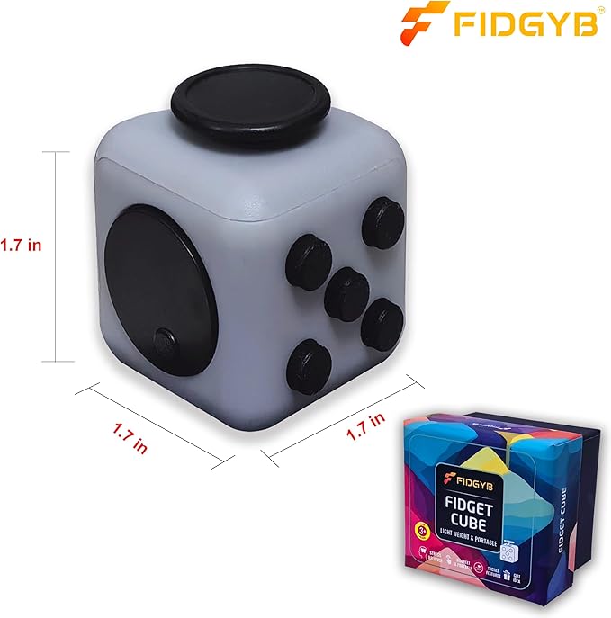 Cube Fidget Stress Relief Toy for Adults & Kids, Smooth, Quiet Sensory Toy for Anxiety, Focus & ADHD Idea[LGB]