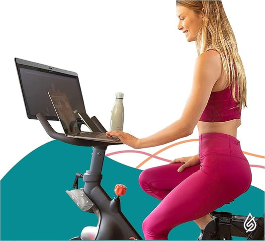 SELINA for Peloton Bike Desk Tray Table for Laptop, Tablet, Phone & More | Premium Clear Acrylic Holder Compatible with Peloton Bike Plus Peloton Accessories (Bike+)