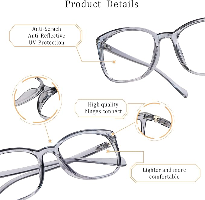 LifeArt Blue Light Blocking Glasses, Anti Eyestrain, Computer Reading Glasses,TV Glasses for Men and Women